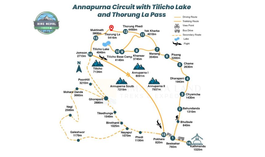 annapurna circut trek map