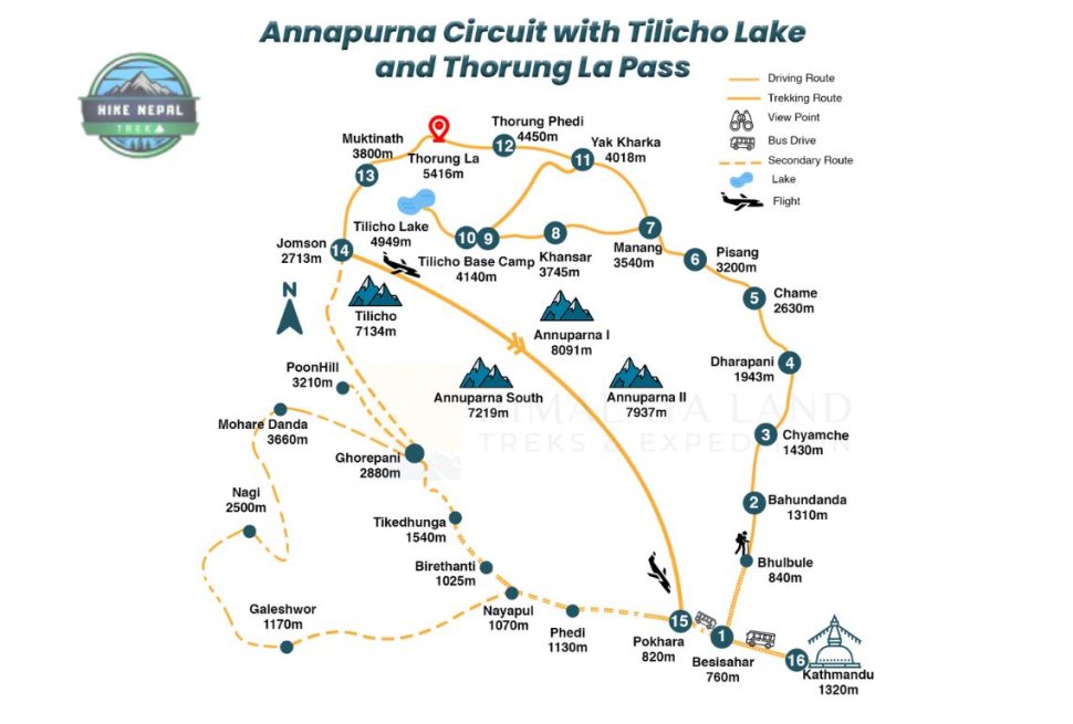 annapurna circut trek map