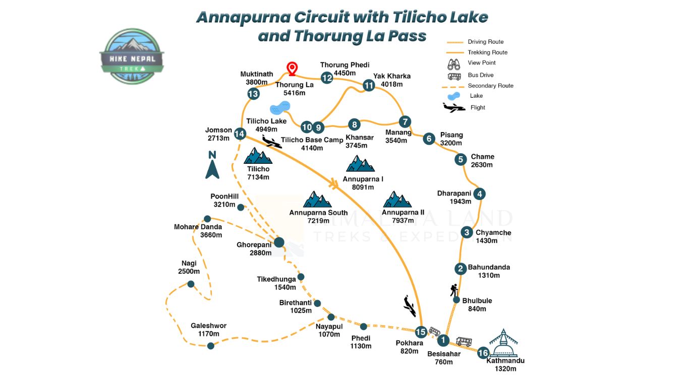 annapurna circut trek map